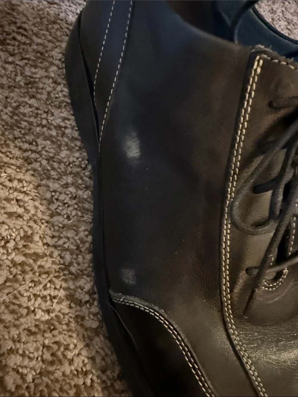 Robert Wayne Men's Black Lace-Up Leather Shoes